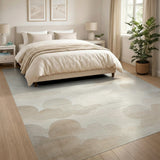 Ethereal Beige Clouds Abstract Area Rug