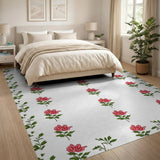 Floral Vintage Pink Vintage Pink Roses Floral Area Rug