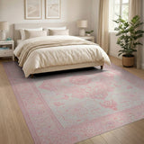 Blush Pink Traditional Persian Pink Area Rug