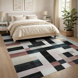 Modern Geometric Multi-Color Patchwork Area Rug