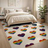 Rainbow Paw Heart Kids Area Rug
