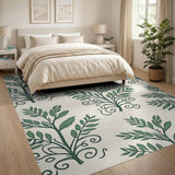 Green Leaf Vine Floral Area Rug