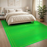 Geometric Modern Vibrant Green Geometric Grid Area Rug
