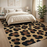 Brown Tan Leopard Print Area Rug