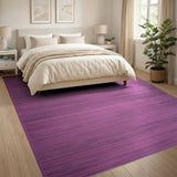 Modern Purple Striped Geometric Area Rug