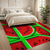 Retro Pixelated Watermelon Area Rug