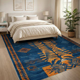 Navy Blue Tiger Heritage Tribal Area Rug