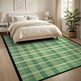 Green Checkered Plaid Area Rug