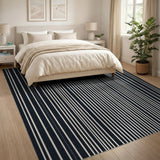 Bold Black White Vertical Stripe No. 41 Area Rug