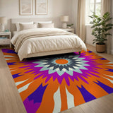 Vibrant Multi-Color Geometric Flower Area Rug