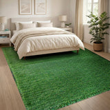 Lush Green Faux Grass Shag Area Rug