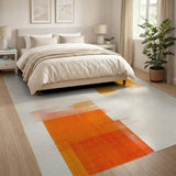 Orange Layered Geometric Area Rug