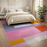 Multi-color and Patterns Vibrant Multi-Color Geometric Block Rug