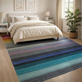 Multi-color and Patterns Geometric Modern Vibrant Multi-Color Stripe Area Rug