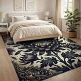 Ornate Chrysanthemum Floral Area Rug