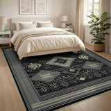 Southwestern Black and White Black White Southwestern Geometric Area Rug