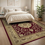 Ornate Red Persian Medallion No. 8 Area Rug