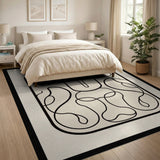 Black Line Heritage Tribal Mask Area Rug
