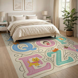 Playful ABC Letters with Cats Kids Area Rug