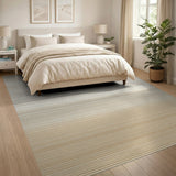 Ombre Beige Striped Area Rug