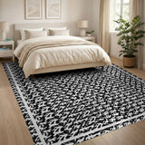 Geometric Modern Black and White Bold Black White Geometric Modern Area Rug