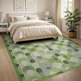 Modern Green Geometric Area Rug
