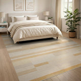 Beige Abstract Geometric Area Rug