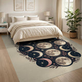 Moon Phases Mandala Boho Area Rug