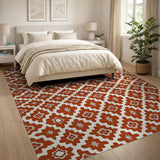 Terracotta Geometric Starburst Area Rug