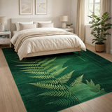 Emerald Fern Abstract Area Rug