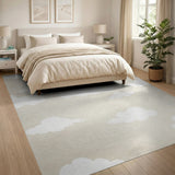 Dreamy White Clouds Beige Area Rug