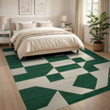 Emerald Green Geometric Modern Geometric Modern Area Rug