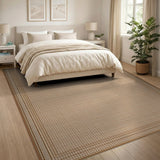 Beige Geometric Lattice Woven Rug