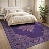 Purple Traditional Persian Purple Traditional Persian Floral Area Rug