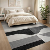Black White Geometric Modern No. 15 Area Rug