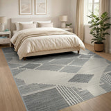 Grey Diamond Geometric Area Rug