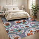 Rainbow Fox Squirrel Kids Area Rug
