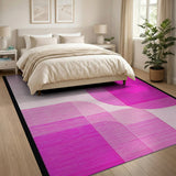 Pink Geometric Modern Vibrant Pink Geometric Abstract Area Rug