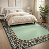 Ornate Mint Green Persian Border Area Rug
