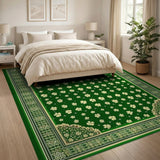 Emerald Green Shamrock Persian Area Rug