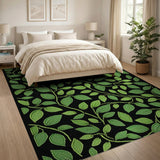 Green Leaf Dot Pattern Area Rug