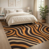 Orange Abstract Area Bold Orange Tiger Stripe Area Rug