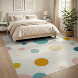 Vibrant Multi-Color Polka Dot Area Rug