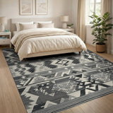 Black and White Geometric Black White Southwestern Geometric Area Rug