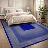 Blue Geometric Optical Illusion Area Rug