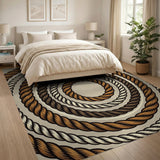 Twisted Rope Concentric Circles Area Rug