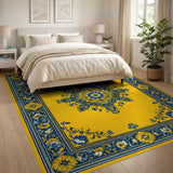 Yellow Floral Vintage Yellow Floral Medallion Area Rug
