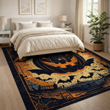 Spooky Jack-O'-Lantern Bats Halloween Area Rug