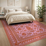 Traditional Persian Vibrant Pink Persian Floral Area Rug