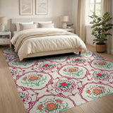 Red Floral Medallion Persian Rug
